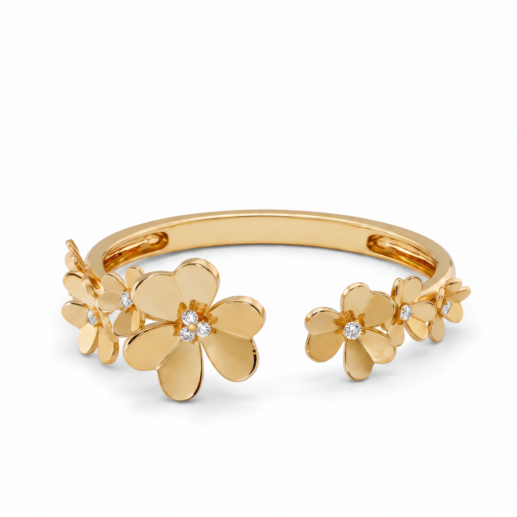 Frivole Seven Flowers Cuff Bracelet