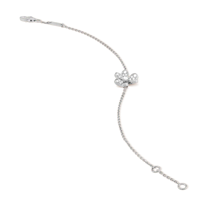 Silver Flower Bracelet for Women Pave Cubic Zirconia Mini Model Gift Jewelry
