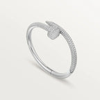 Elegant White Gold Nail-Inspired Bangle and Merging high fashion with primal instincts, large model