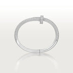 Elegant White Gold Nail-Inspired Bangle and Merging high fashion with primal instincts, large model