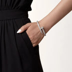 Elegant White Gold Nail-Inspired Bangle and Merging high fashion with primal instincts, large model
