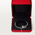 Elegant White Gold Nail-Inspired Bangle and Merging high fashion with primal instincts, large model