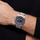 GMT-II  Steel Black Blue Batman Bezel Jubilee Bracelet Men's Watch