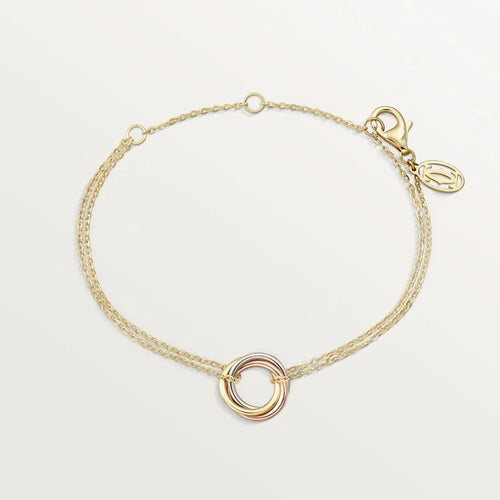 Golden Three-tone Love Bracelet in Velvet Link