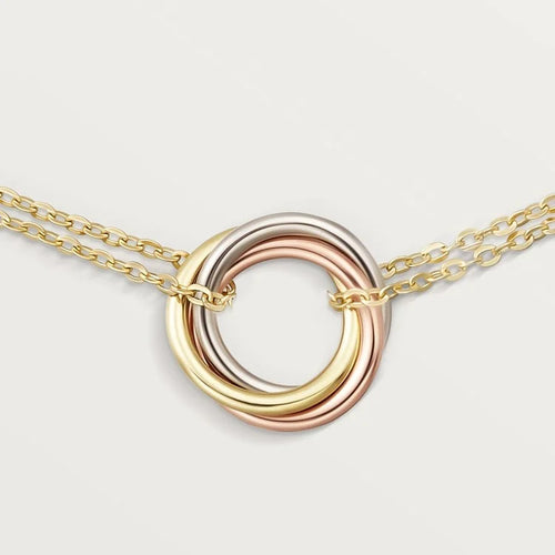 Golden Three-tone Love Bracelet in Velvet Link