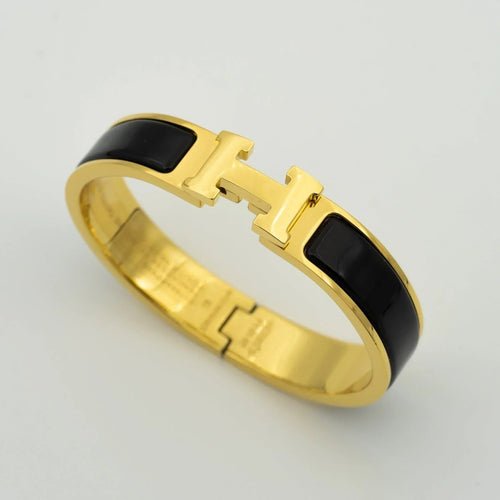 H Bracelet Bangle Black Gold Ceramic Luxury High Quality