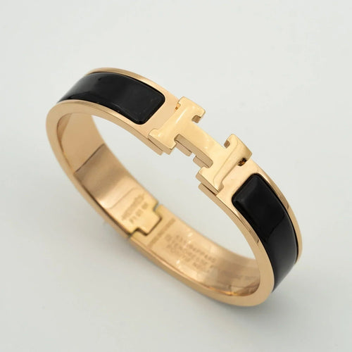 H Bracelet Bangle Black Gold Ceramic Luxury High Quality