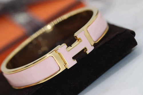 H Bracelet Bangle Pink 12mm High Quality
