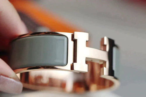 H Bracelet Bangle 18mm Pink Gold Blue Green Ceramic Luxury High Quality