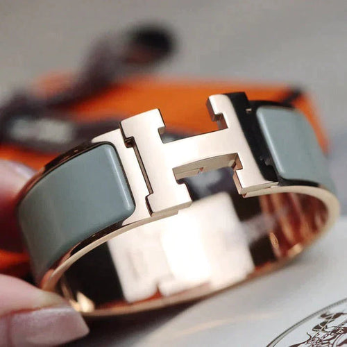 H Bracelet Bangle 18mm Pink Gold Blue Green Ceramic Luxury High Quality