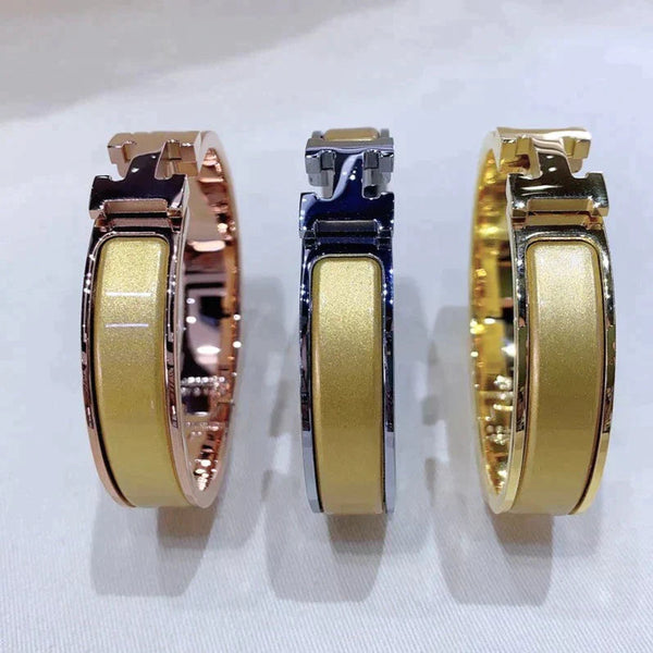 H Champagne Bracelet Bangle Champagne Gold Enamel High Quality