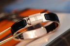 H Lock Bracelet Pink Gold Black Enamel 12mm High Quality