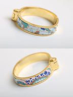 H Ring Lock Bracelet Gold Multicolor Ceramic 12mm High Quality