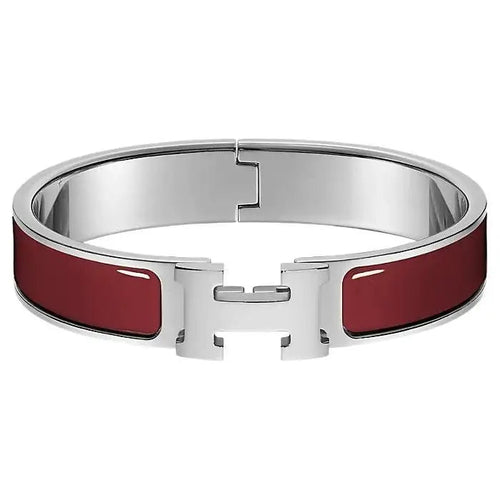 H Bracelet Bangle Rouge Enamel Elegant Design High Quality