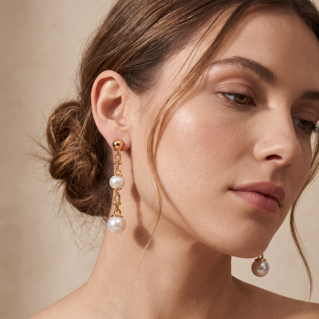 HardWear Link with Pearls Drop Earrings