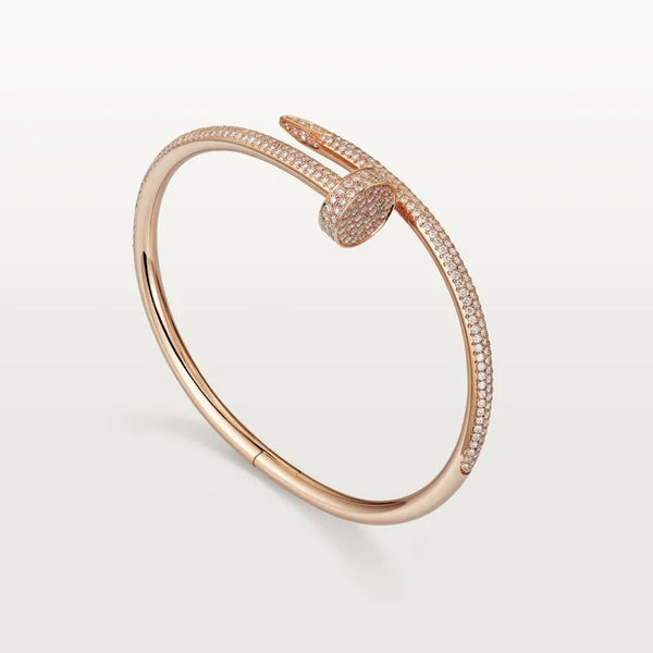 Elegant Pink Gold Nail-Inspired Bangle and Merging high fashion with primal instincts, classic model