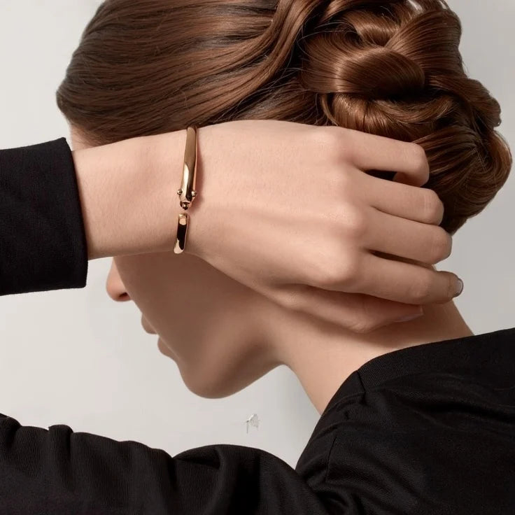 Pink Gold Bracelet of the Panther Queen – Eye Gemstones, Small model
