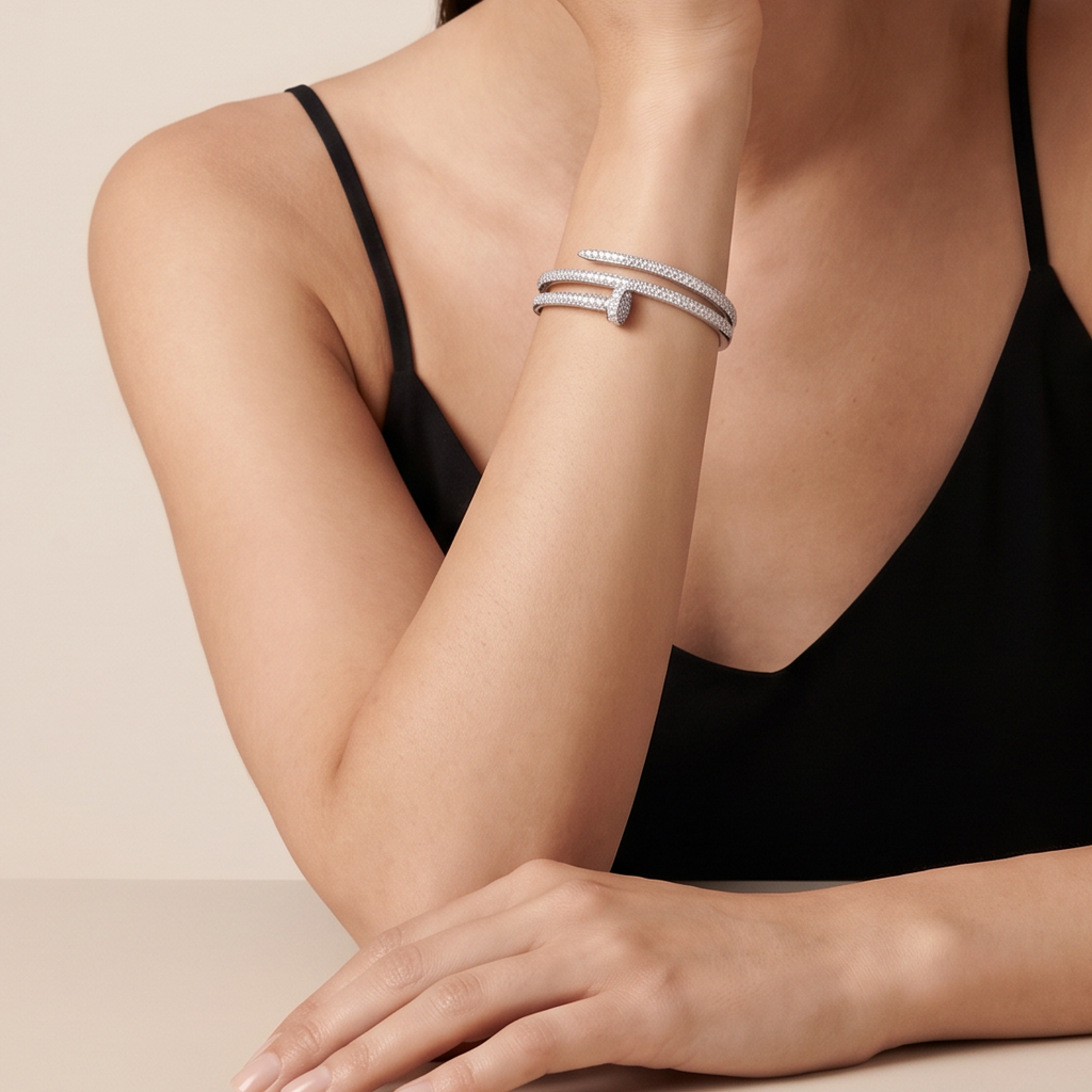 Juste Un Clou Half-Paved Double Wrap Bracelet