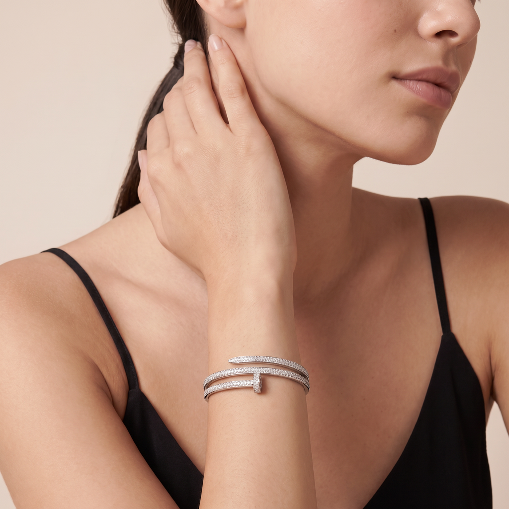Juste Un Clou Half-Paved Double Wrap Bracelet