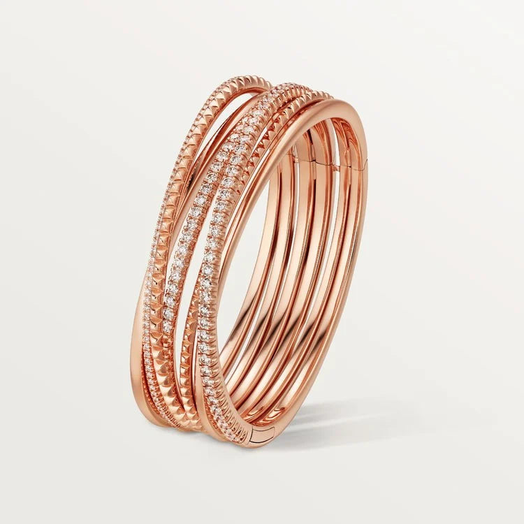 Pink Gold Bracelets aura with bend gleam trace