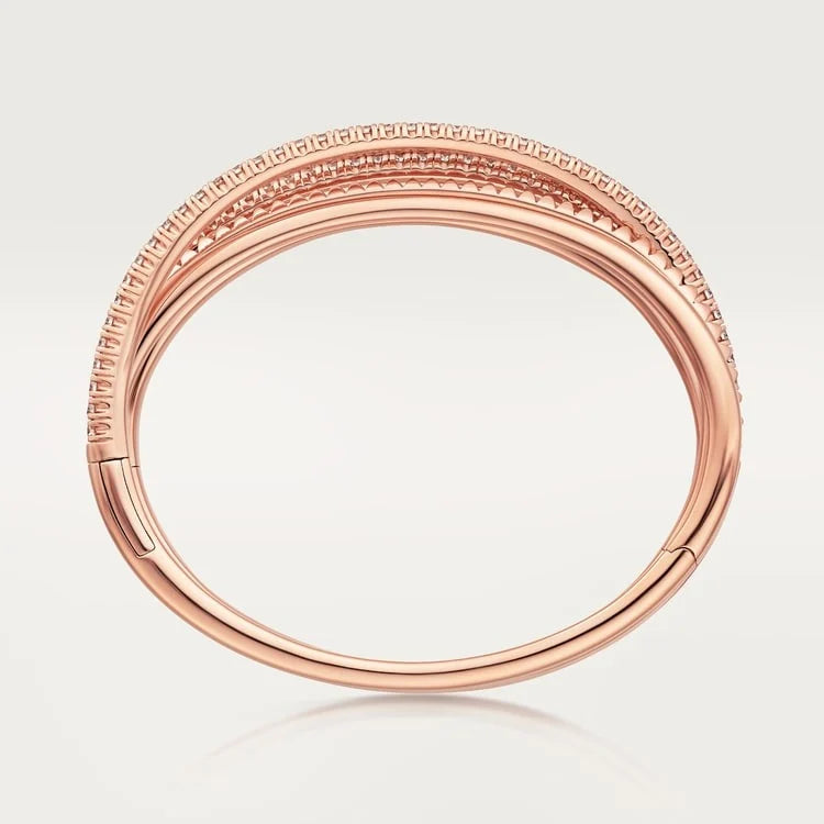Pink Gold Bracelets aura with bend gleam trace