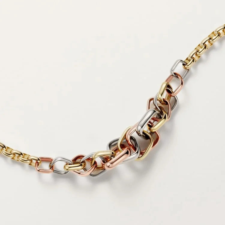 Three tone gold love bracelet – Embrace knot