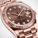 Lady-Datejust 278275 Chocolate Diamond Dial Rose Gold Automatic Watch