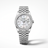 Lady-Datejust 278384RBR Mother-of-Pearl and Diamond Dial White Tone Women’s Watch