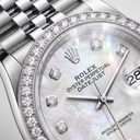 Lady-Datejust 278384RBR Mother-of-Pearl and Diamond Dial White Tone Women’s Watch
