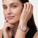 Lady-Datejust Metallic Pink Diamond Dial And Fluted Bezel Jubilee Automatic Watch