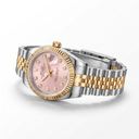 Lady-Datejust Metallic Pink Diamond Dial And Fluted Bezel Jubilee Automatic Watch