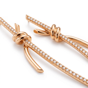 Large T Knot Pavé Earrings