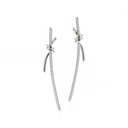 Large T Knot Pavé Earrings