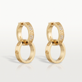 Love 2 Motifs Half-paved Drop Earrings