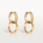Love 2 Motifs Half-paved Drop Earrings