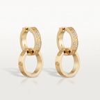 Love 2 Motifs Half-paved Drop Earrings