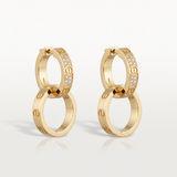 Love 2 Motifs Half-paved Drop Earrings