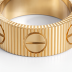 Love Ribbed Screw Accent Ring