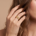Love Ribbed Screw Accent Ring