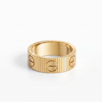 Love Ribbed Screw Accent Ring