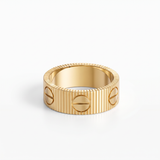 Love Ribbed Screw Accent Ring