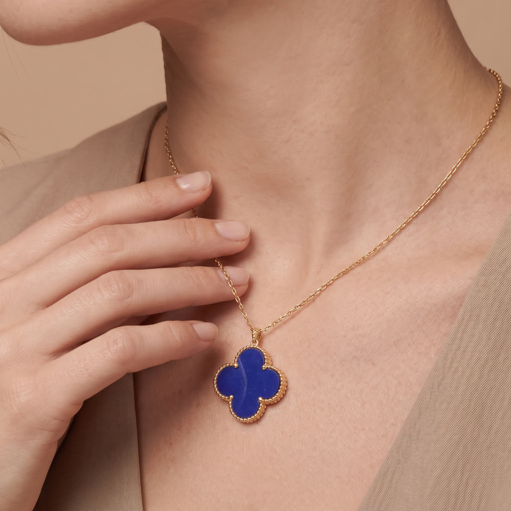 Magic Alhambra Agate Clover 1 Motif Necklace