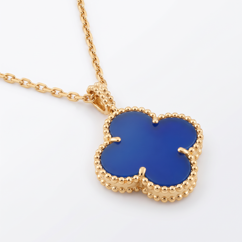 Magic Alhambra Agate Clover 1 Motif Necklace