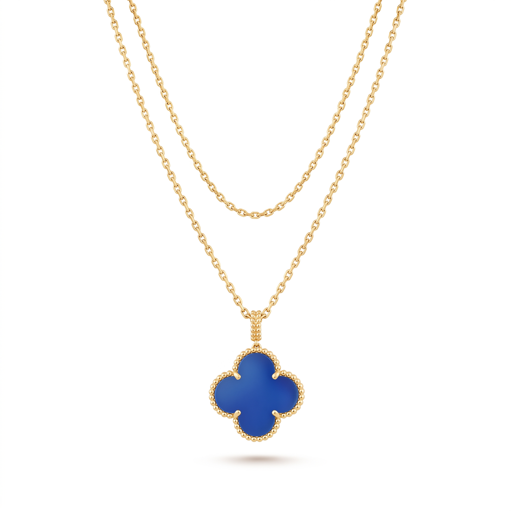 Magic Alhambra Agate Clover 1 Motif Necklace