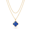 Magic Alhambra Agate Clover 1 Motif Necklace