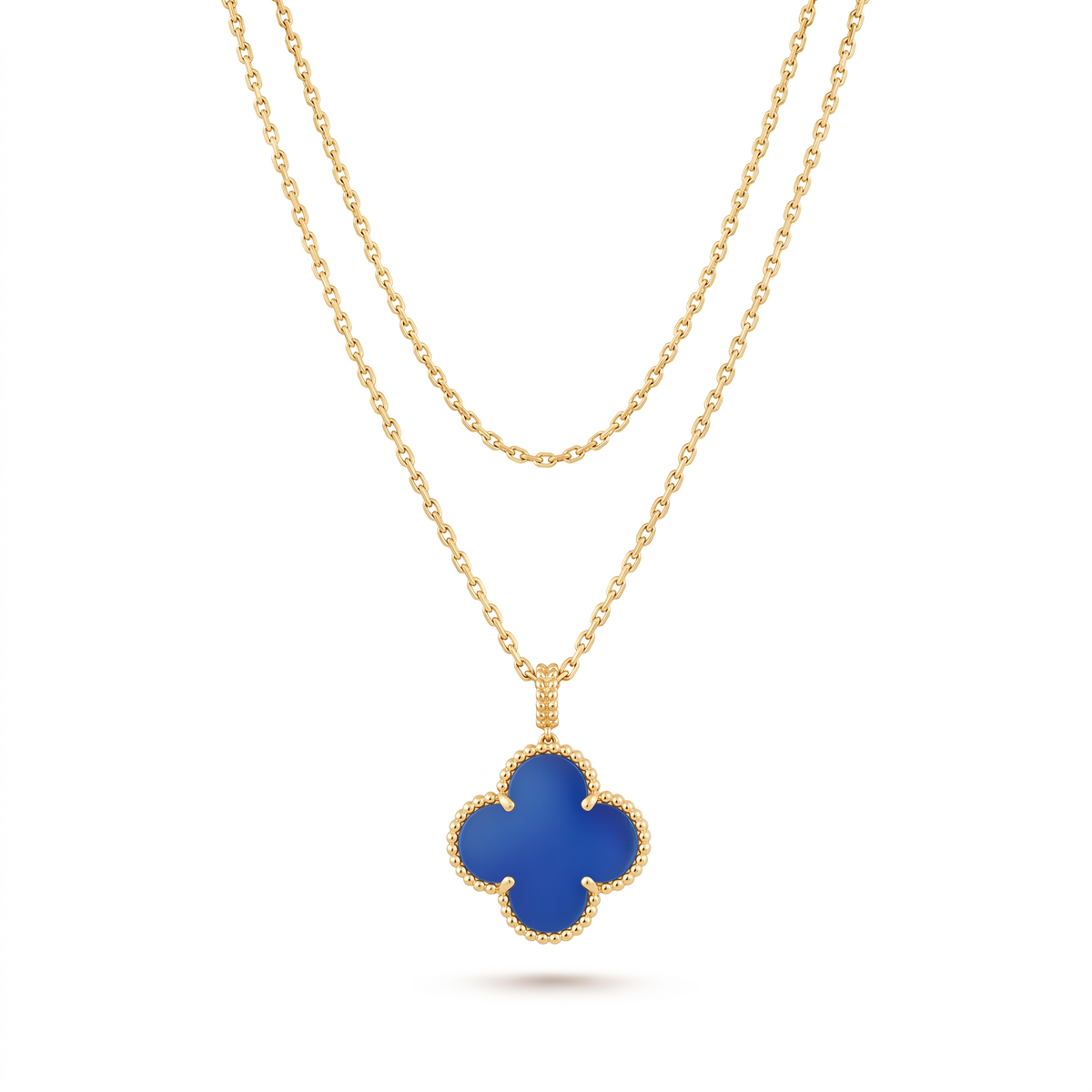 Magic Alhambra Agate Clover 1 Motif Necklace