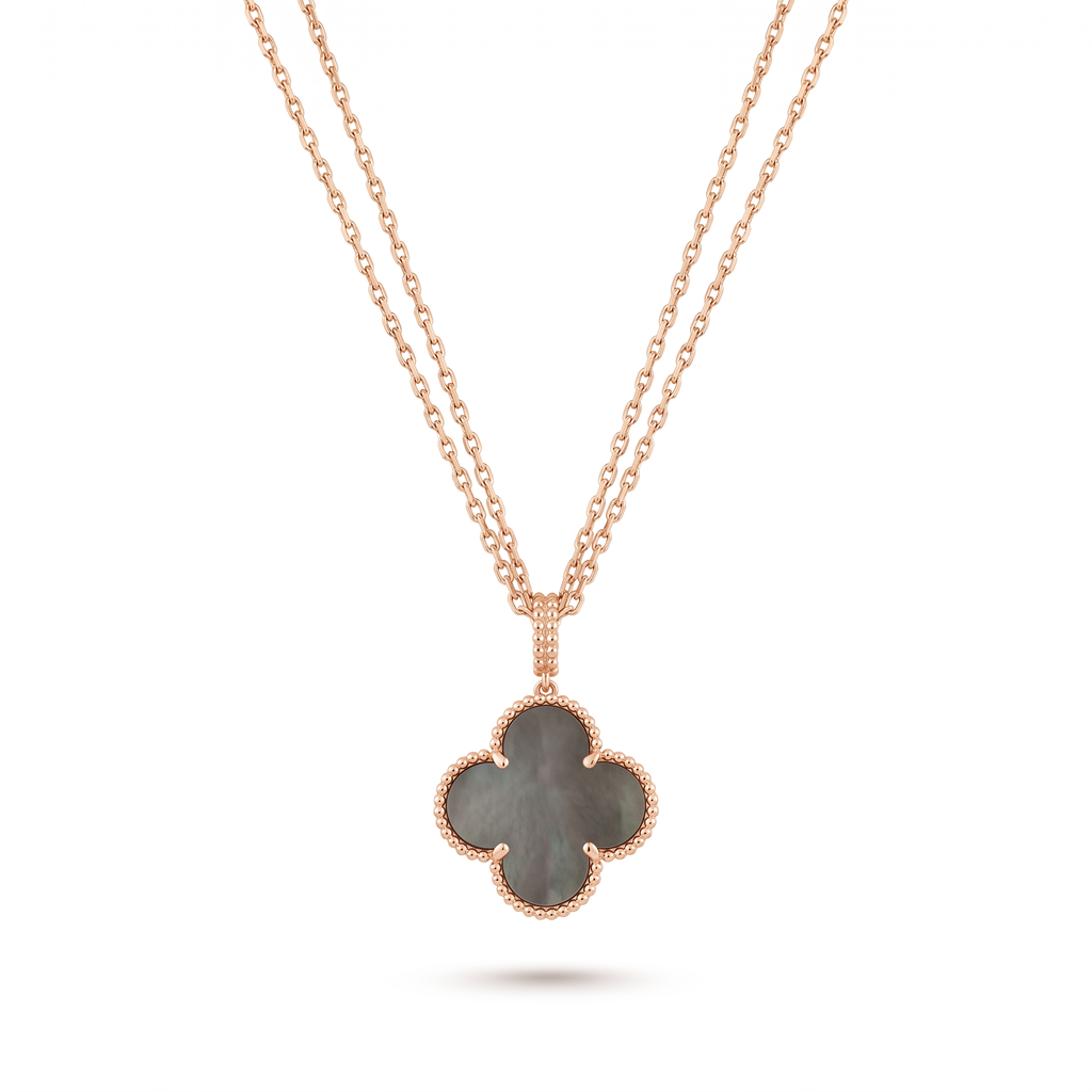 Magic Alhambra Black Pearl Clover 1 Motif Necklace