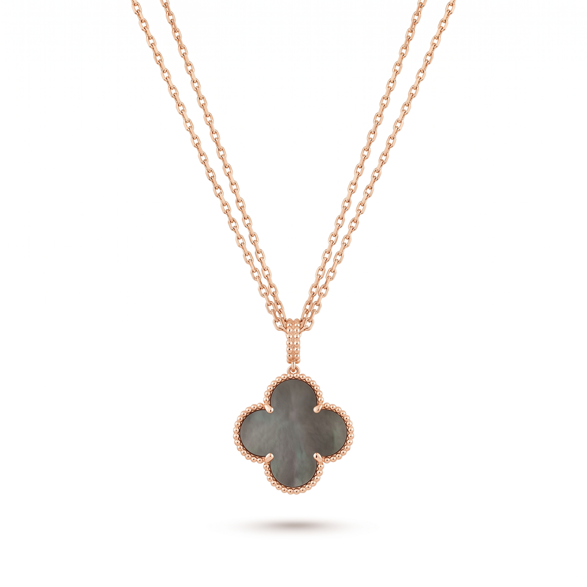 Magic Alhambra Black Pearl Clover 1 Motif Necklace