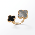 Magic Alhambra Black Pearl Clover Between-the-finger Ring
