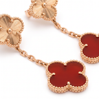 Magic Alhambra Carnelian 2 Motifs Drop Earrings